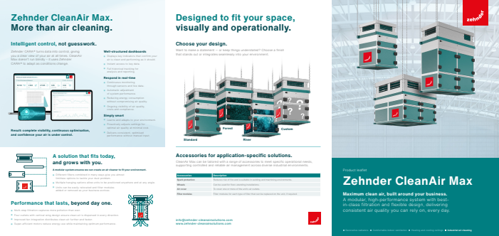 Air purification system Zehnder CleanAir Max