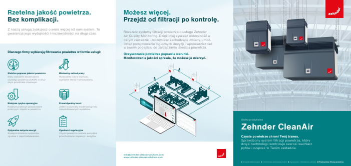 Filtrowanie powietrza Zehnder CleanAir