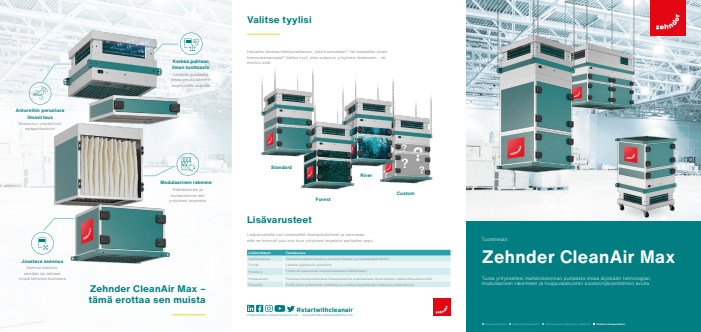 Ilmansuodatus Zehnder CleanAir Max