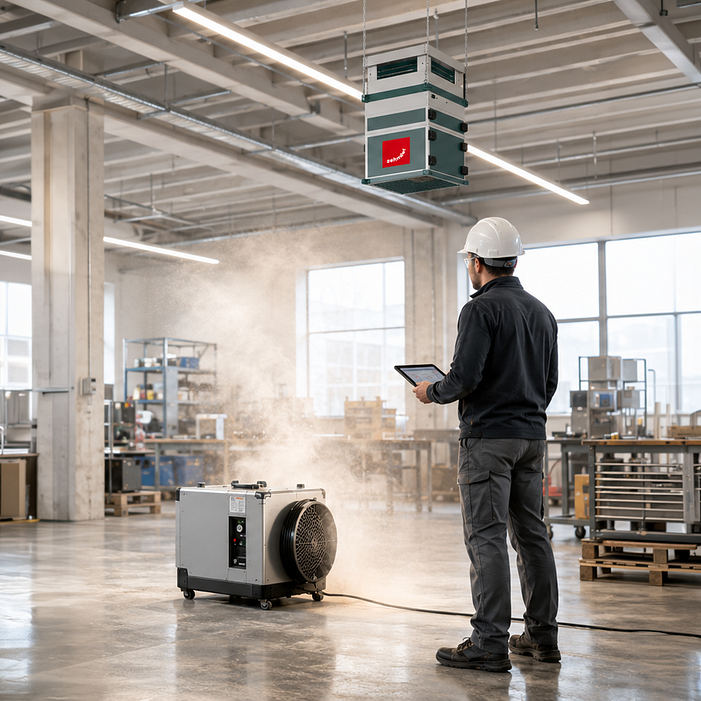 Air scrubber vs. air cleaner