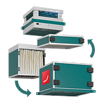Modulaire componenten van de Zehnder CleanAir Max luchtreiniger