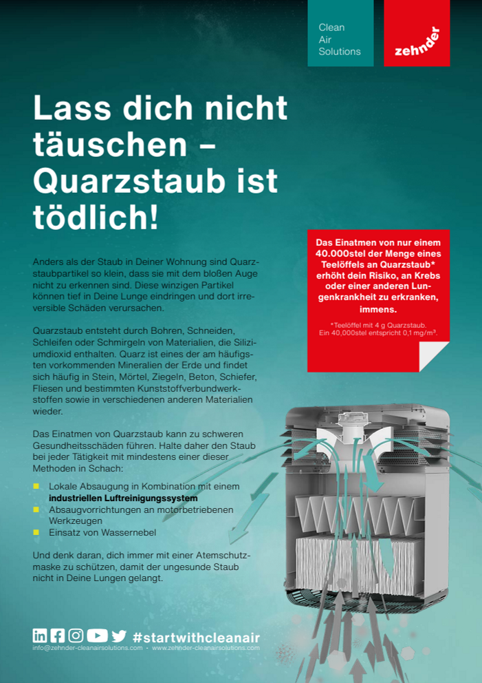 Quarzstaub ist tödlich