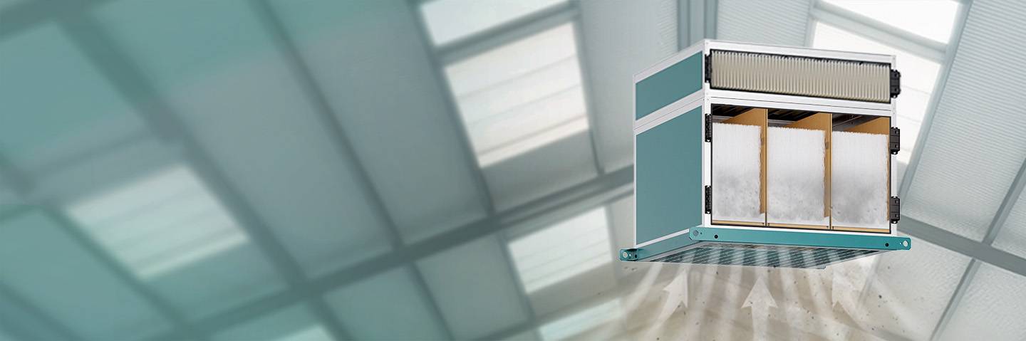 Industrial Air Filtration | Zehnder Zehnder industrial air filtration unit removing airborne particles