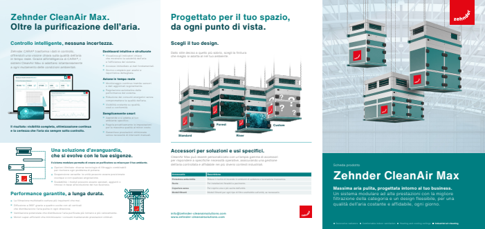 Sistema filtraggio aria Zehnder CleanAir Max