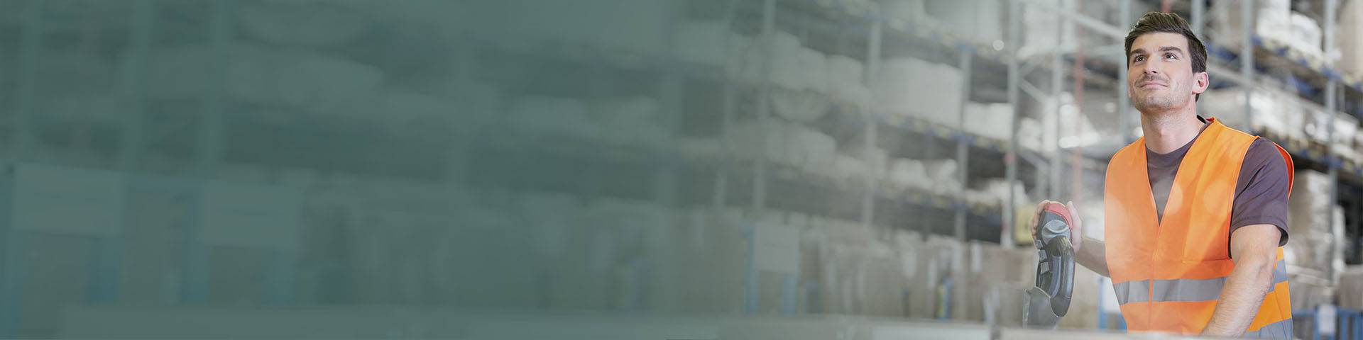 Logistican in a warehouse transporting goods