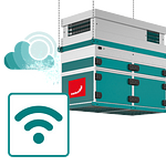 Zehnder CARA: Intelligente Luftreinigungs-Technologie CleanAir Max unit with Wi-Fi and CARA symbol