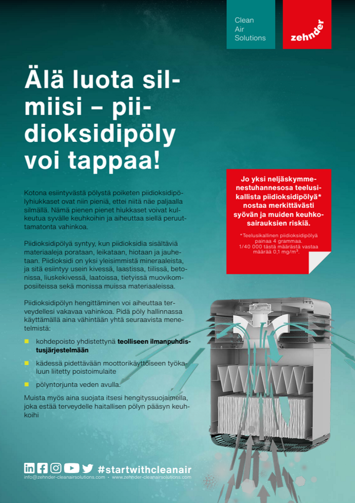 Piidioksidipöly voi tappaa