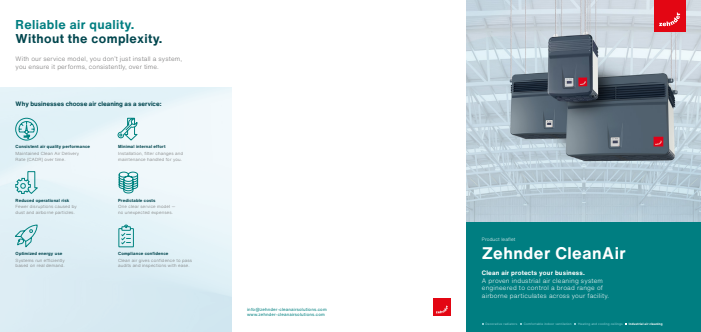 Air filtration system Zehnder CleanAir