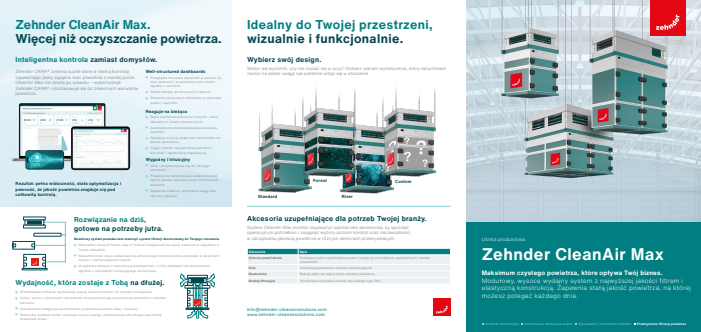 Filtrowanie powietrza Zehnder CleanAir Max