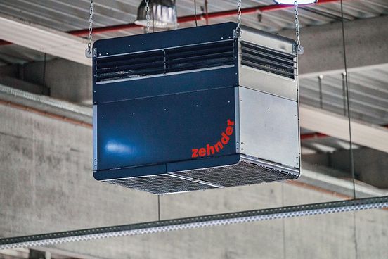 Air cleaning unit hanging from the ceiling at CHI Cargo Handling