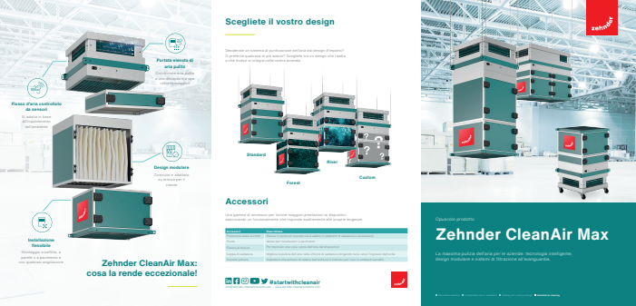 Sistema filtraggio aria Zehnder CleanAir Max