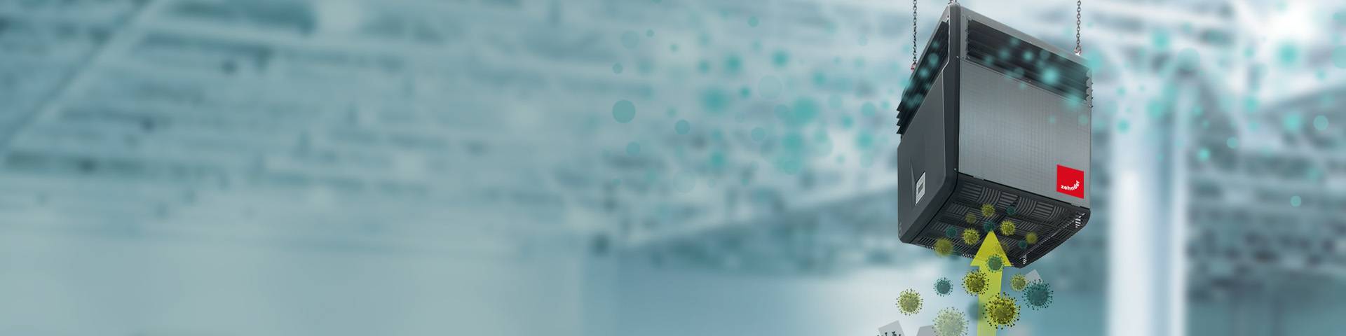 HEPA Virus Air Purifier | Zehnder Zehnder industrial air purifier with HEPA filter for virus protection