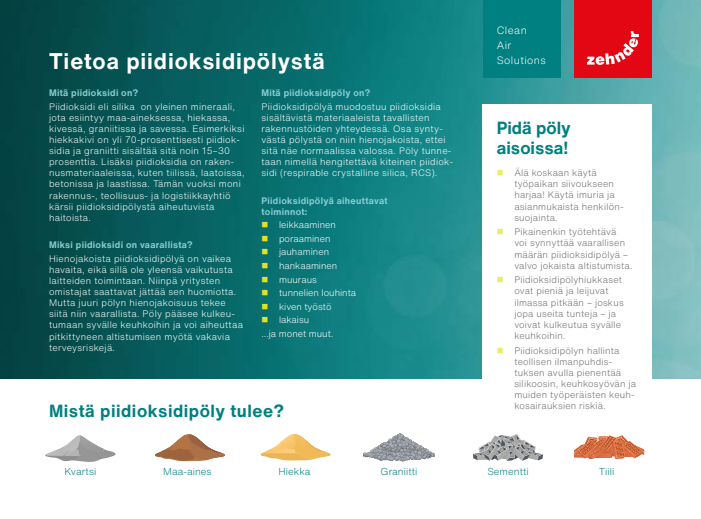 Tietoa piidioksisipölystä