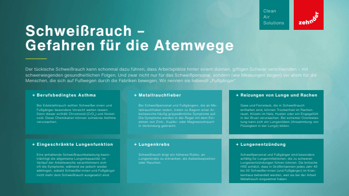 Gefahren für die Atemwege durch Schweißrauch