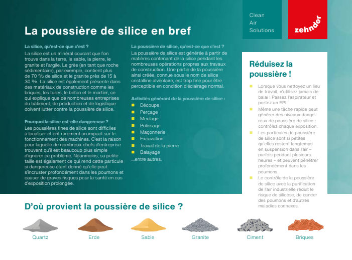 La poussière de silice en brèf