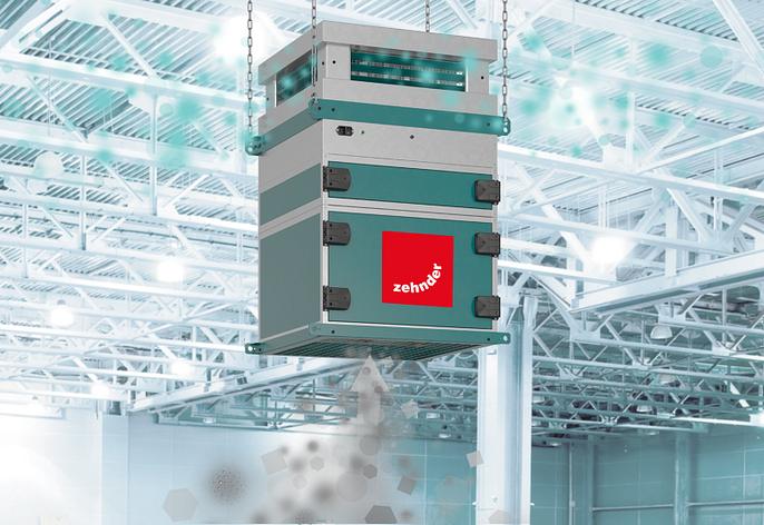 Produktfoto av den smarte Zehnder CleanAir Max industrielle luftrenseren