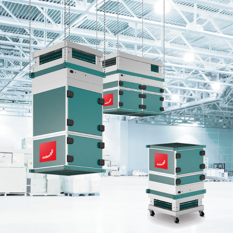 Beschikbare toestelgroottes van de Zehnder CleanAir Max luchtreiniger