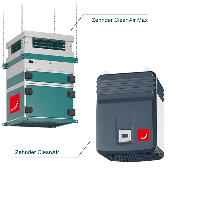 industrial air purifiers zehnder cleanair max and zehnder cleanair 2